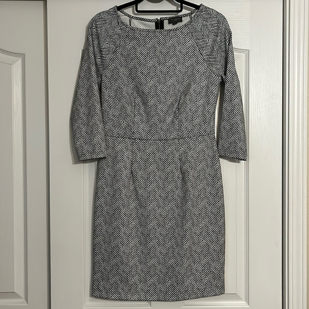 NWOT 3/4 sleeve black and white The Limited sheath dress.